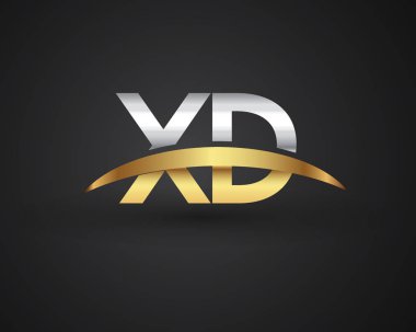 xD harfler ilk logo kimlik illüstrasyon