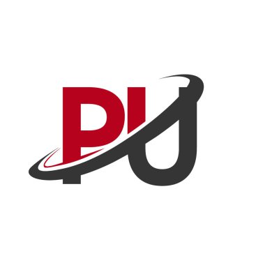 pu basit grafik vektör çizim kırmızı ve siyah alfabesi harfleri