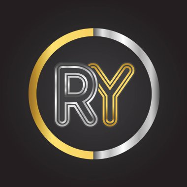 Altın harfler ry vektör çizim