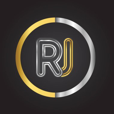 rj vektör çizim altın harfler