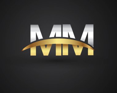 mm ilk harf logo kimlik illüstrasyon