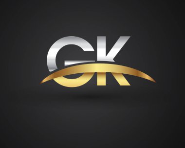 Gümüş ve altın harfler gk vektör çizim