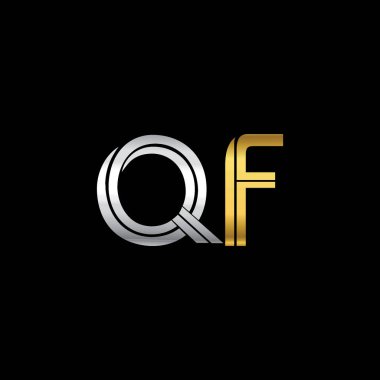 vektör çizim gümüş ve altın qf mektuplar