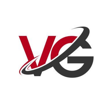 Kırmızı ve siyah harfler vg vektör çizim