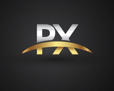 PX harfler ilk logo kimlik illüstrasyon