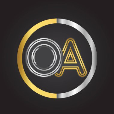 Altın harfler oa vektör çizim