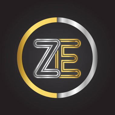 vektör çizim ile Gümüş altın harf ze