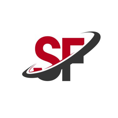 Kırmızı ve siyah alfabesi harfleri sf basit vektör çizim