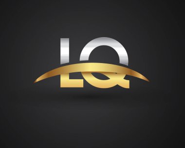 Gümüş ve altın harfler lq vektör çizim