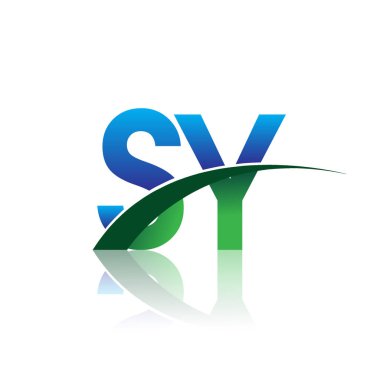 mavi ve yeşil harfler sy vektör çizim