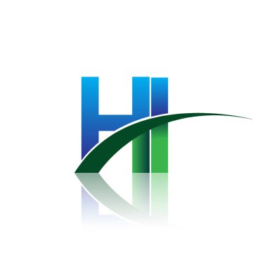 vektör illüstrasyon mavi ve yeşil harfler Merhaba