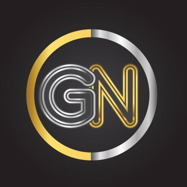 GN harfler ilk logo kimlik illüstrasyon