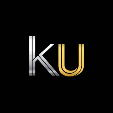 Gümüş ve altın harfler ku çizimi vektör