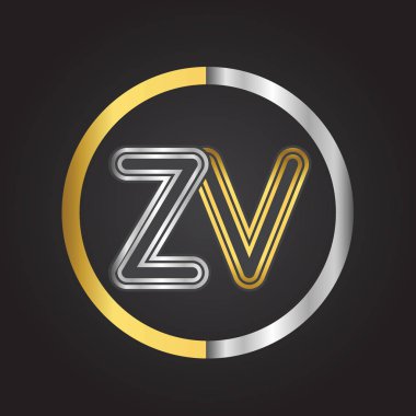 Gümüş altın harfler zv ile vektör çizim