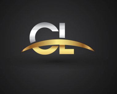 CL harfler ilk logo kimlik illüstrasyon