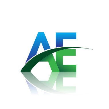 mavi ve yeşil vektör logo ile harf ae