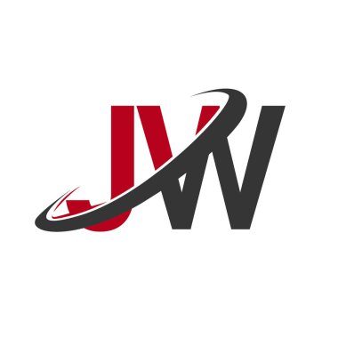 Kırmızı ve siyah alfabesi harfleri jw vektör çizim