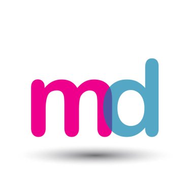 MD harfler ilk logo kimlik illüstrasyon