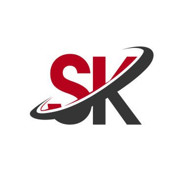 sk basit vektör çizim kırmızı ve siyah alfabesi harfleri