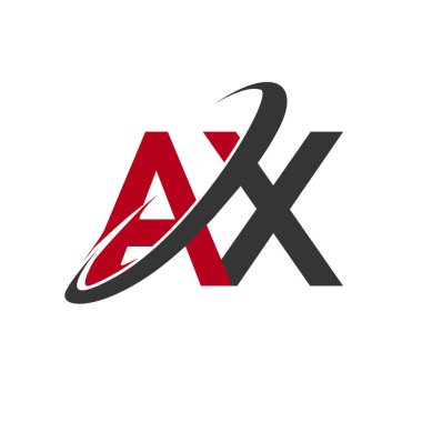 AX harflerini ilk logo kimlik illüstrasyon