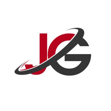 Kırmızı ve siyah alfabesi harfleri jg vektör çizim