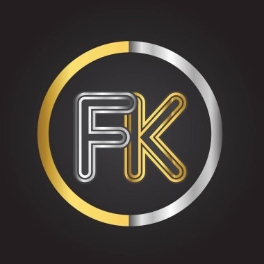 Altın harfler fk vektör çizim