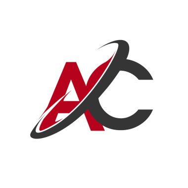 AC harfler ilk logo kimlik illüstrasyon