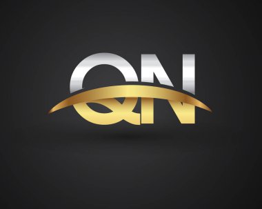 QN harfler ilk logo kimlik illüstrasyon