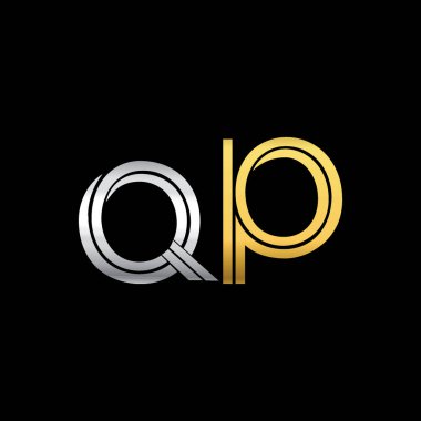 qp vektör çizim gümüş ve altın harfler