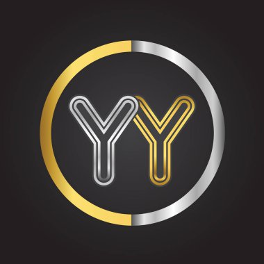 Gümüş altın harfler yy ile vektör çizim