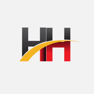 Hh harfler ilk logo kimlik illüstrasyon