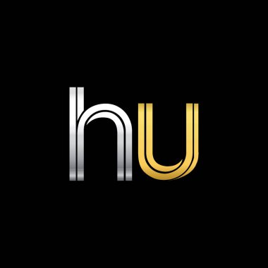 Hu harfler ilk logo kimlik illüstrasyon