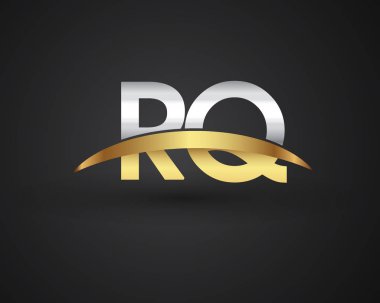 RQ harfler ilk logo kimlik illüstrasyon