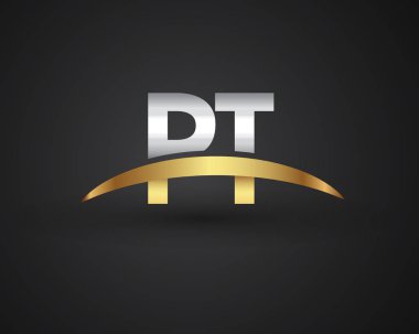 PT harfler ilk logo kimlik illüstrasyon