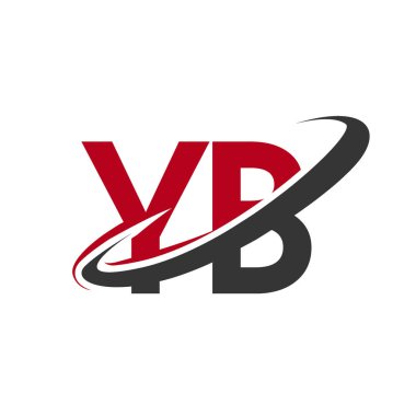 Kırmızı ve siyah harfler yb vektör çizim