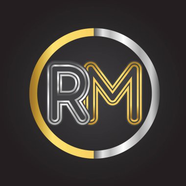 Altın harfler rm vektör çizim