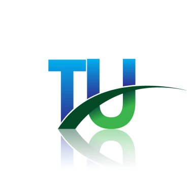 mavi ve yeşil harfler tu vektör çizim