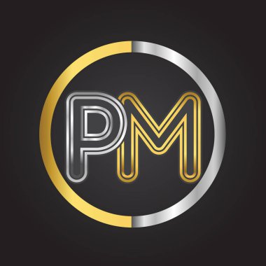 vektör çizimi altın harfler pm