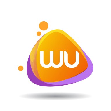 renkli vektör çizim, alfabe harfleri wu