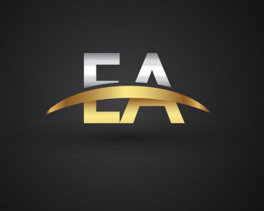 EA harfler ilk logo kimlik illüstrasyon