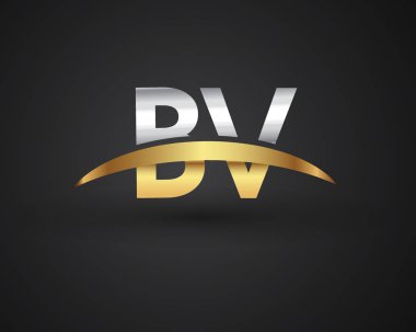 BV harfler ilk logo kimlik illüstrasyon