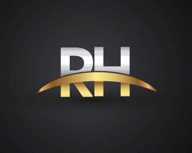  RH harfler ilk logo kimlik illüstrasyon