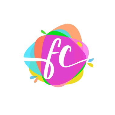 renkli vektör logo harfleri fc ile
