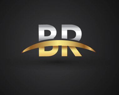 Br harfler ilk logo kimlik illüstrasyon