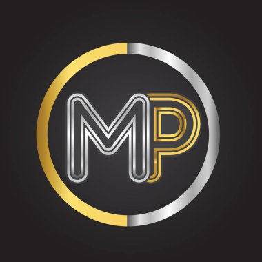 Altın harfler mp vektör çizim