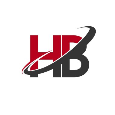 Kırmızı ve siyah harfler hb vektör çizim