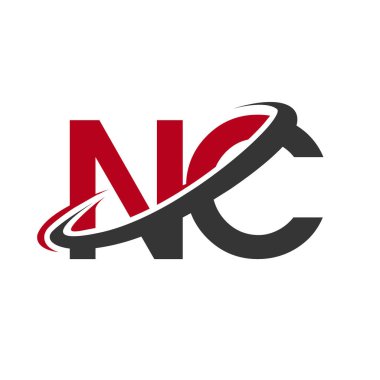 Kırmızı ve siyah vektör çizim nc mektuplar