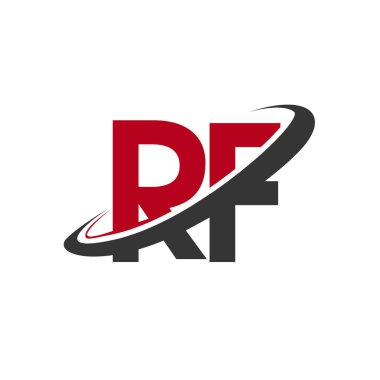 rf basit grafik vektör çizim kırmızı ve siyah alfabesi harfleri