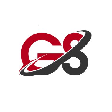 Kırmızı ve siyah harfler gs vektör çizim