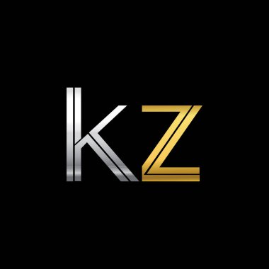 Gümüş ve altın harfler kz çizimi vektör